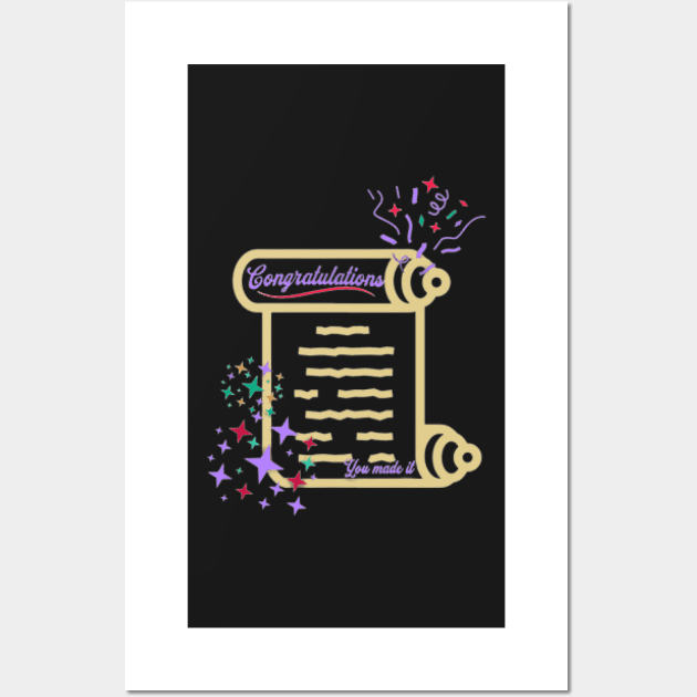 Congratulations, You Made It, Fireworks, Stars Wall Art by KoumlisArt